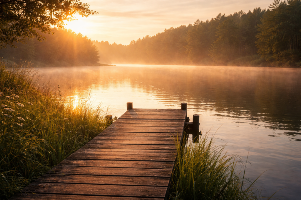 Golden Morning by the Lakeside