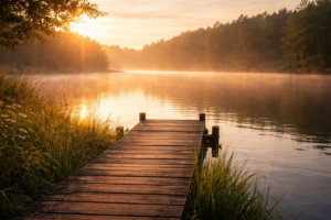 Golden Morning by the Lakeside